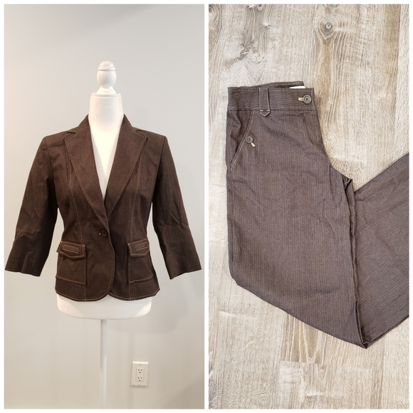 LOFT Jackets & Blazers - Ann Taylor Loft pants & jacket suit set brown 2